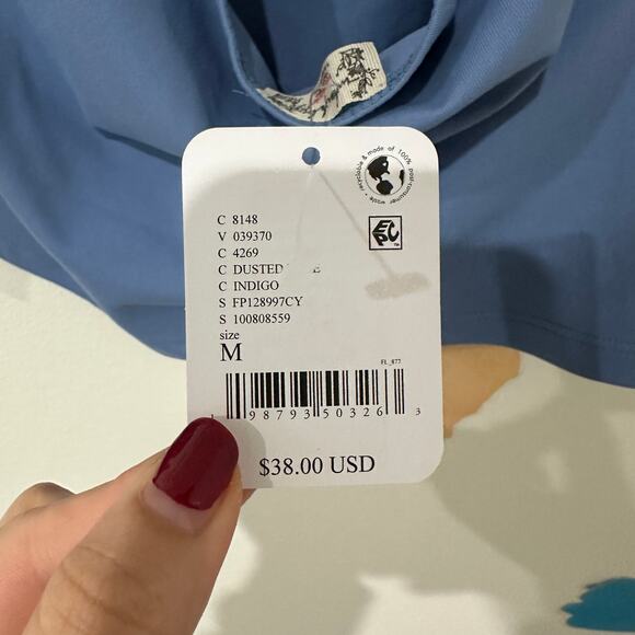 M Free People Intimately Dusted Blue Still Here Halter Crop Top NWT - Picture 5 of 6